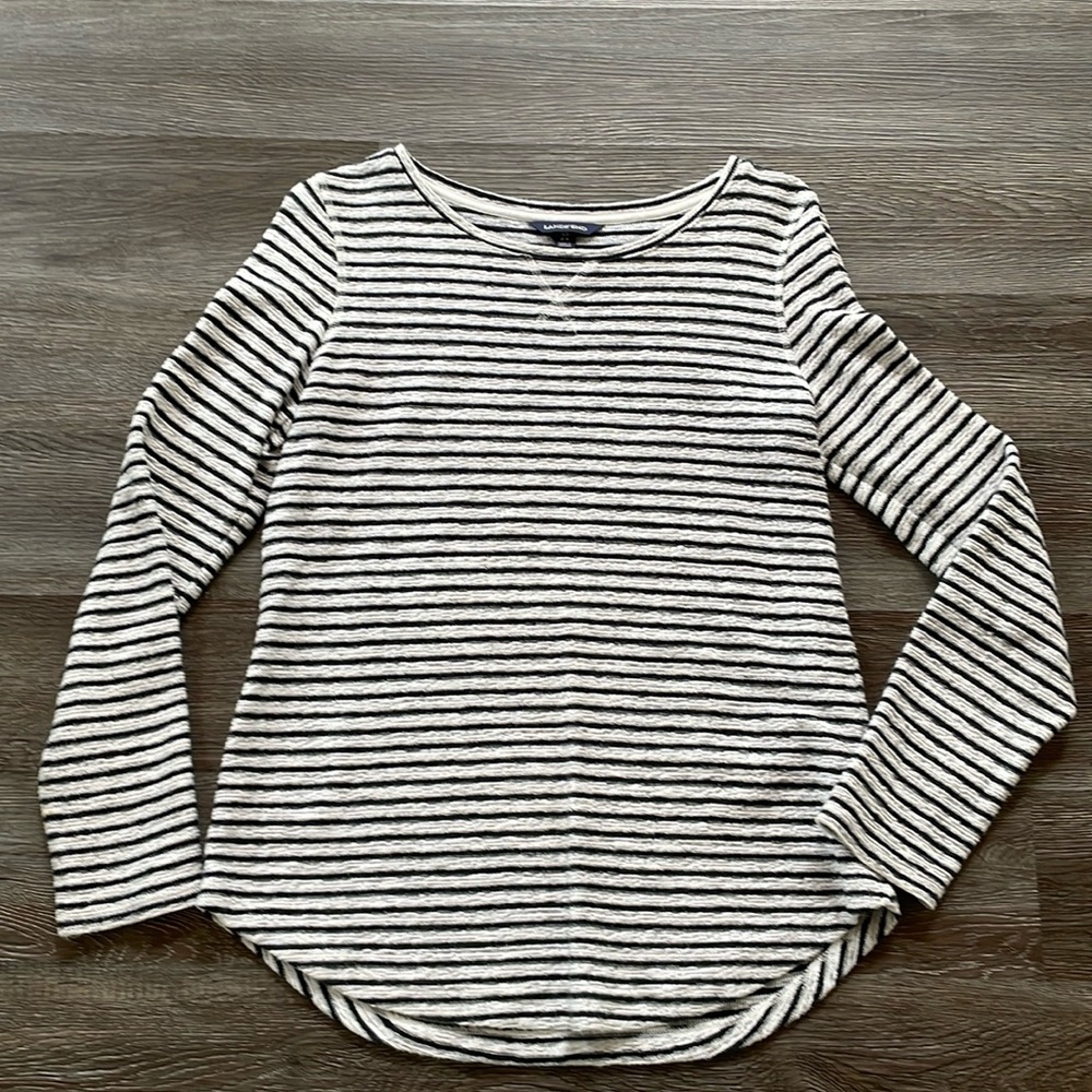 Lands’ End Long Sleeve Black and White Striped Tunic Size XS
